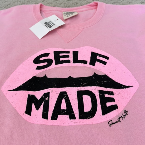 NWT New Pink Oversized sweatshirt Size Small “Self Made” - Picture 1 of 5